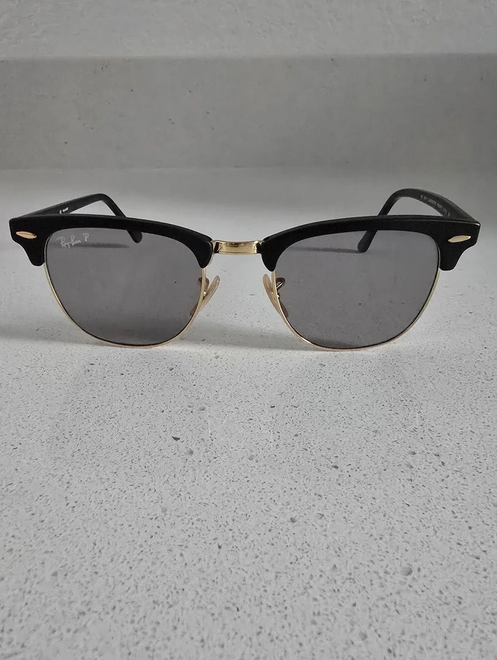 Ray-Ban Polarized Clubmaster Classic Men's Sunglasses - Black/Gold Msrp $244